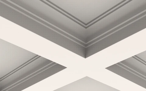 Intersection du profil de poutre blanche IB-10 pour plafond à caissons
