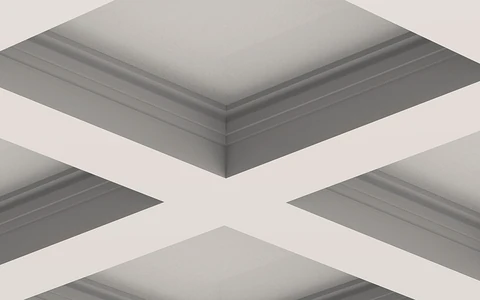Intersection du profil de poutre blanche IN-038 pour plafond à caissons