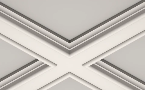 Intersection du profil de poutre blanche IN-16 pour plafond à caissons