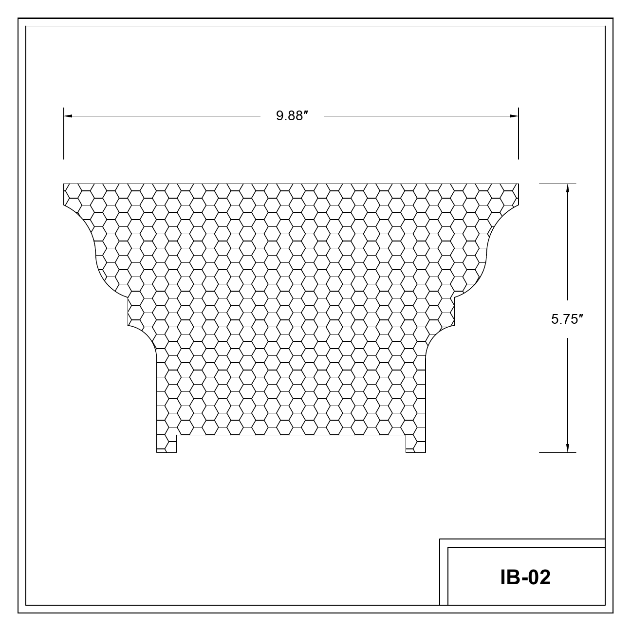Coupe cotée du profil DEL IB-02