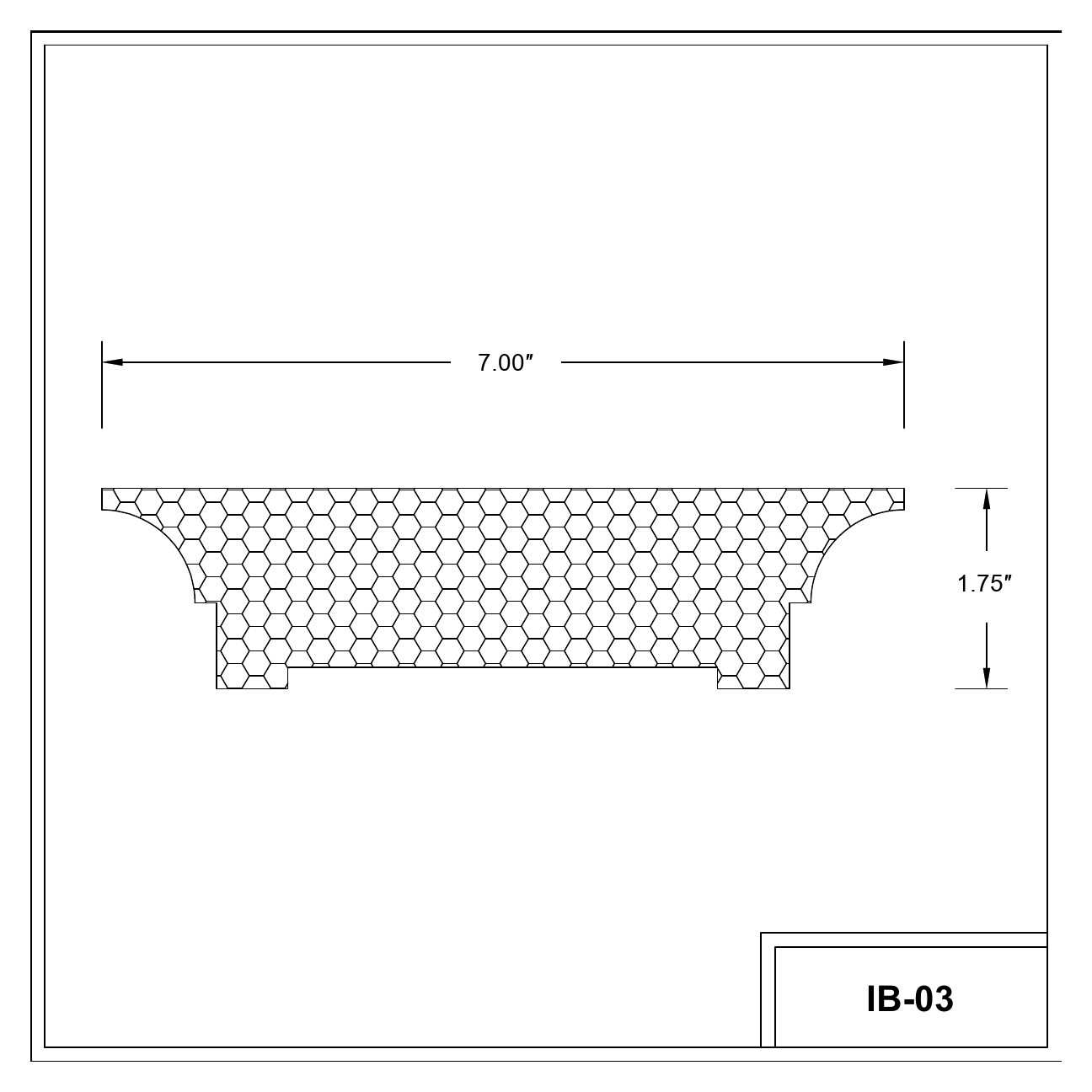 Coupe cotée du profil de poutre IB-03