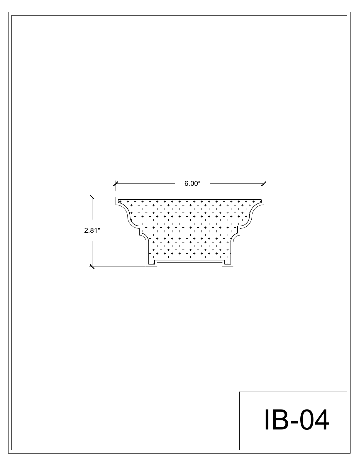Coupe cotée du profil de poutre IB-04
