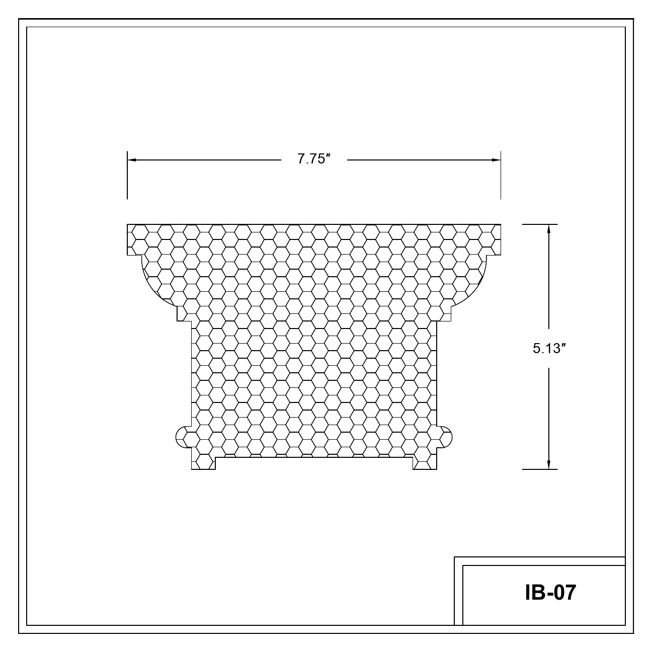 Coupe cotée du profil de poutre IB-07