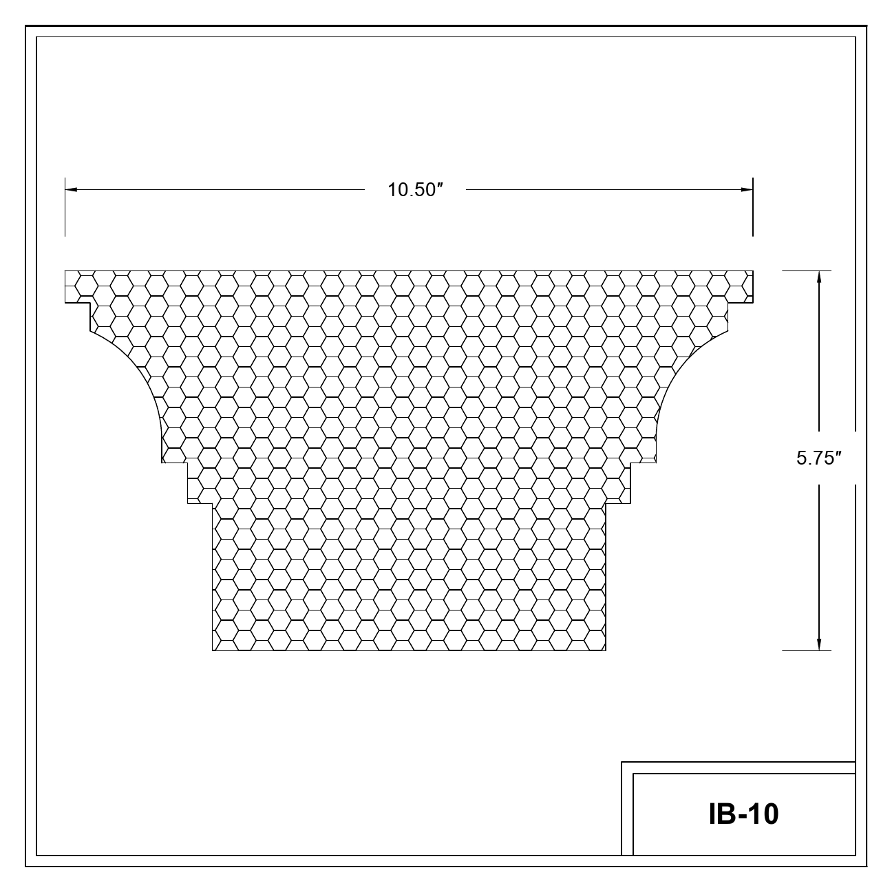 Coupe cotée du profil de poutre IB-10