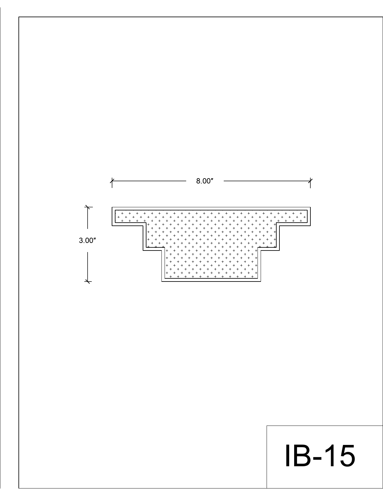Coupe cotée du profil de poutre IB-15