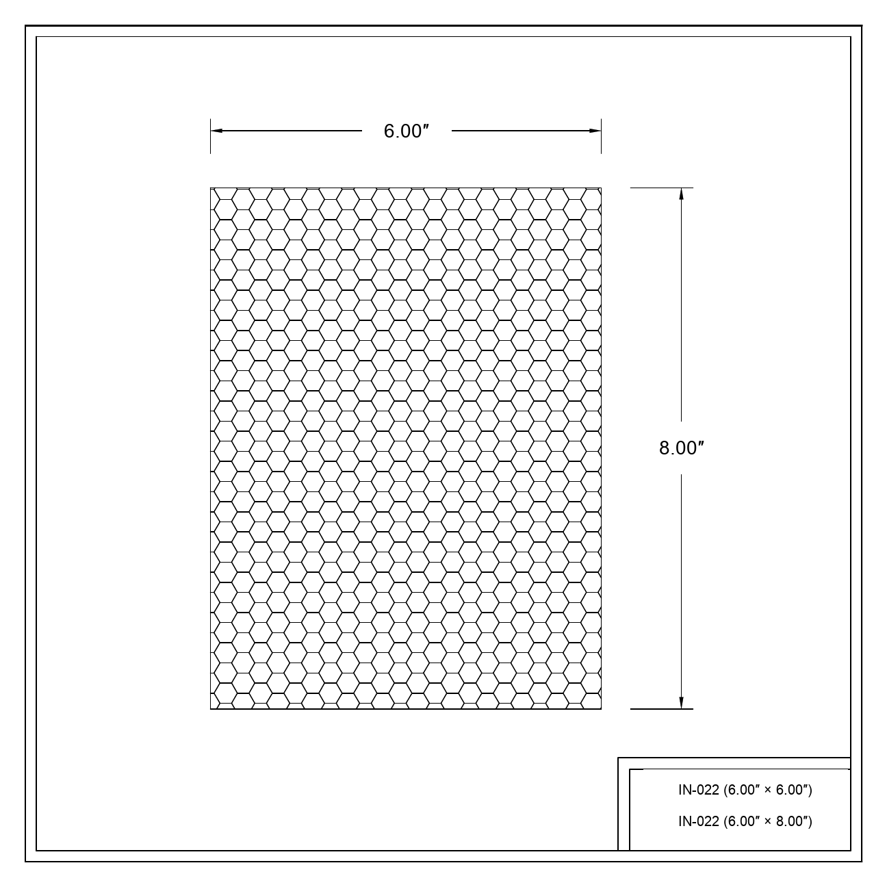 Coupe cotée du profil de poutre IN-022
