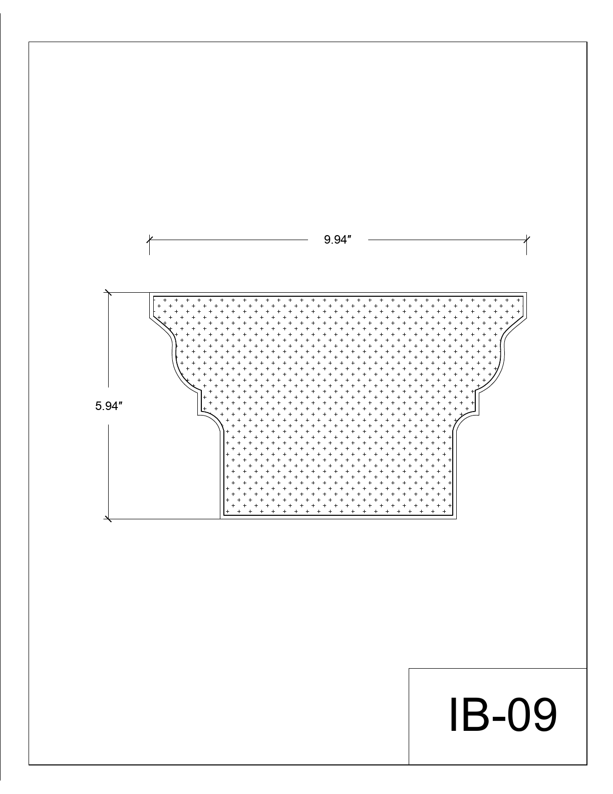 Coupe cotée du profil de poutre IB-09