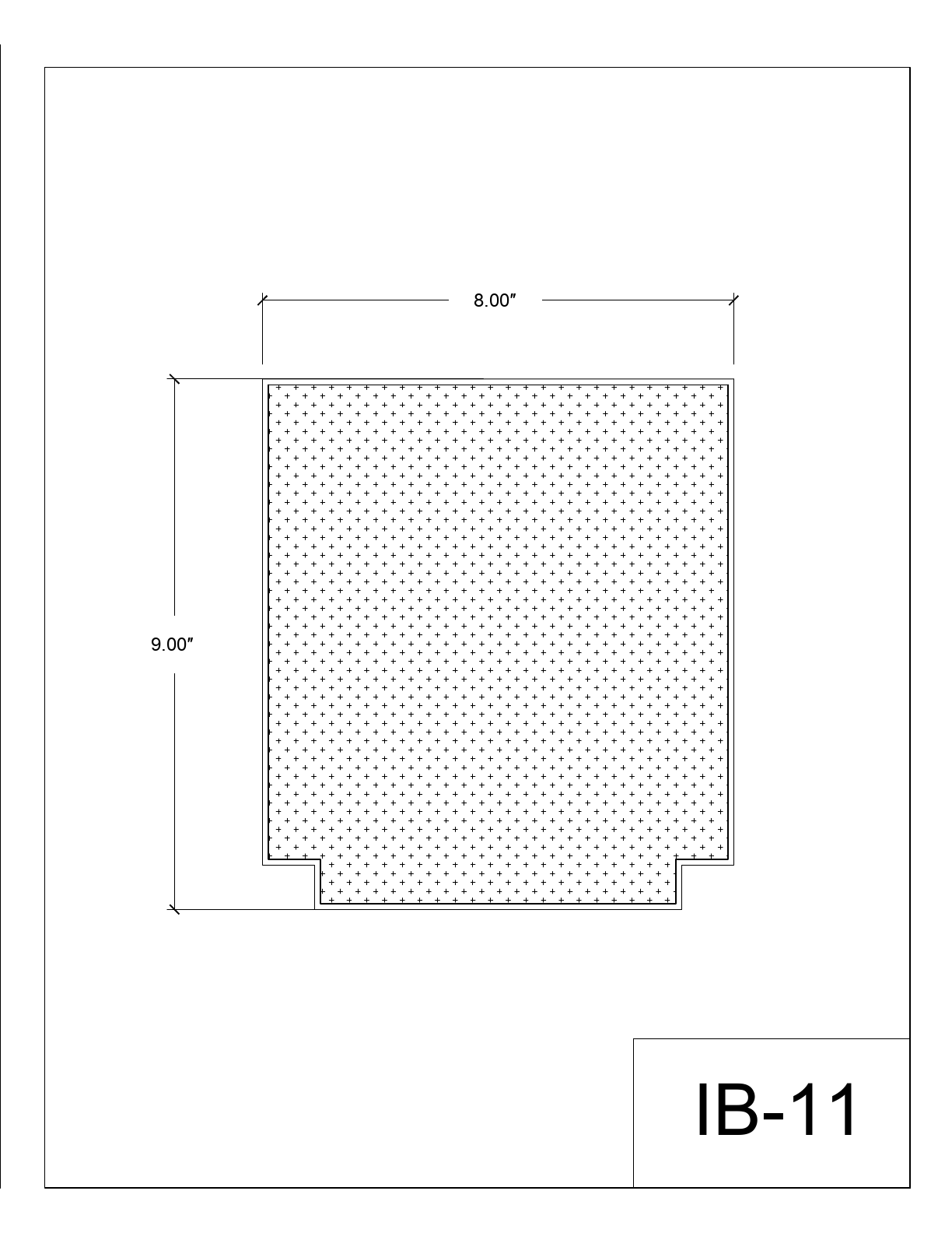 Coupe cotée du profil de poutre IB-11